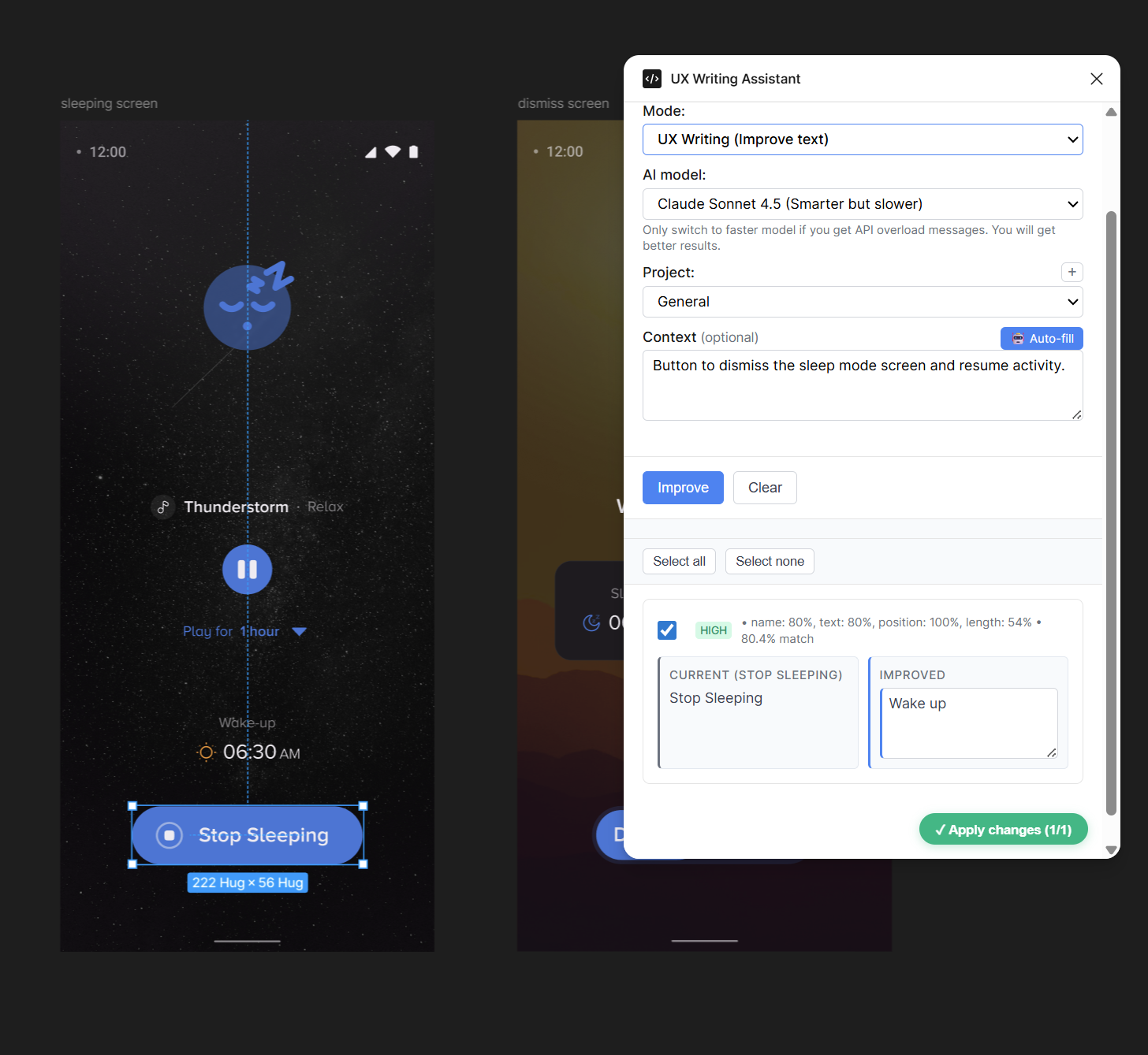 Figma plugin — plugin interface in action
