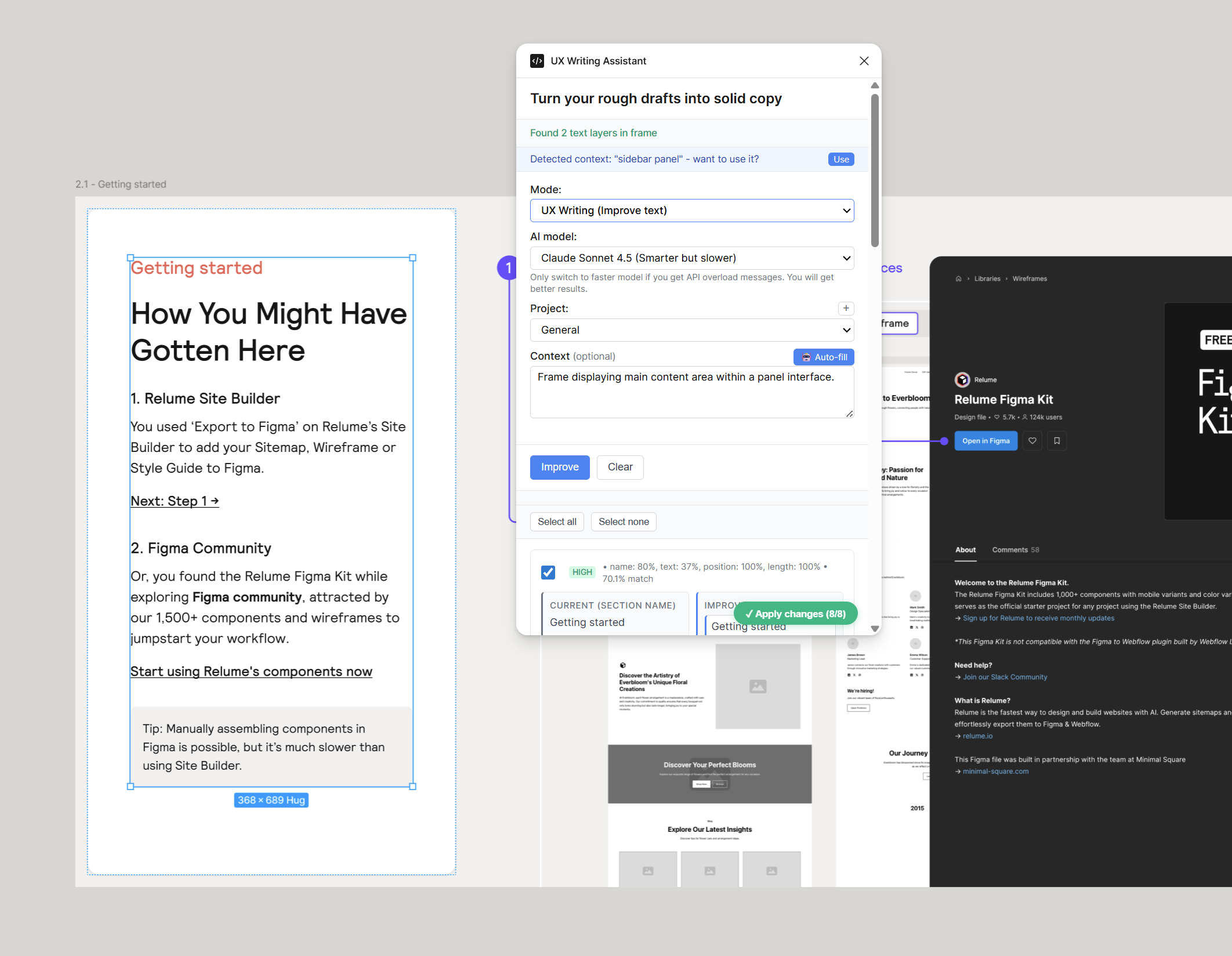 Figma plugin — output example