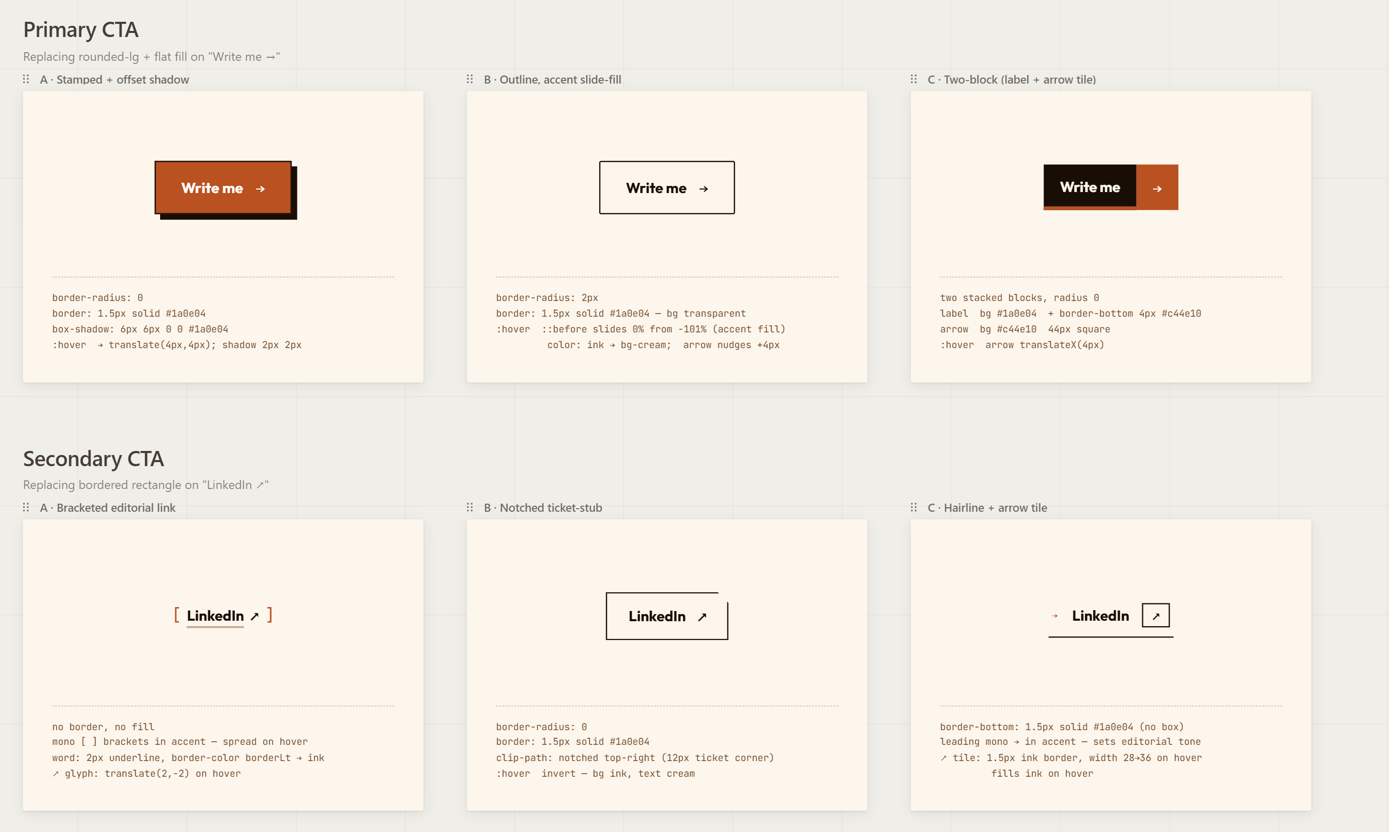 Final component library on the live site